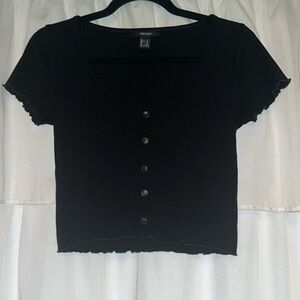 Forever 21 Black Fitted T-Shirt